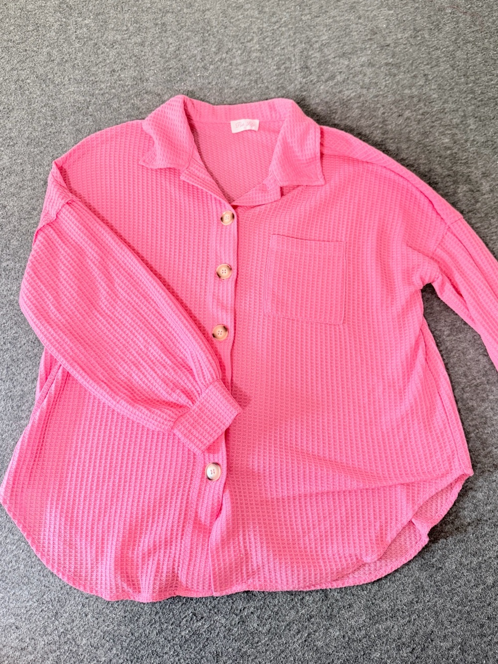 Pink Lilly Hot Pink Waffle Knit